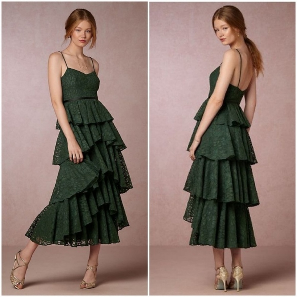 NWT BHLDN Lucy Dress Emerald Anthropologie